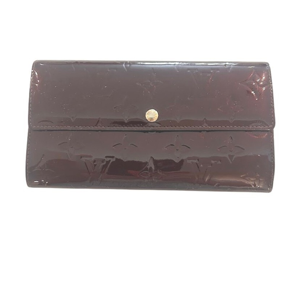 Louis Vuitton Oxblood Patent Monogram Vernis Sarah Wallet Amarante 2007 French - Picture 3 of 11
